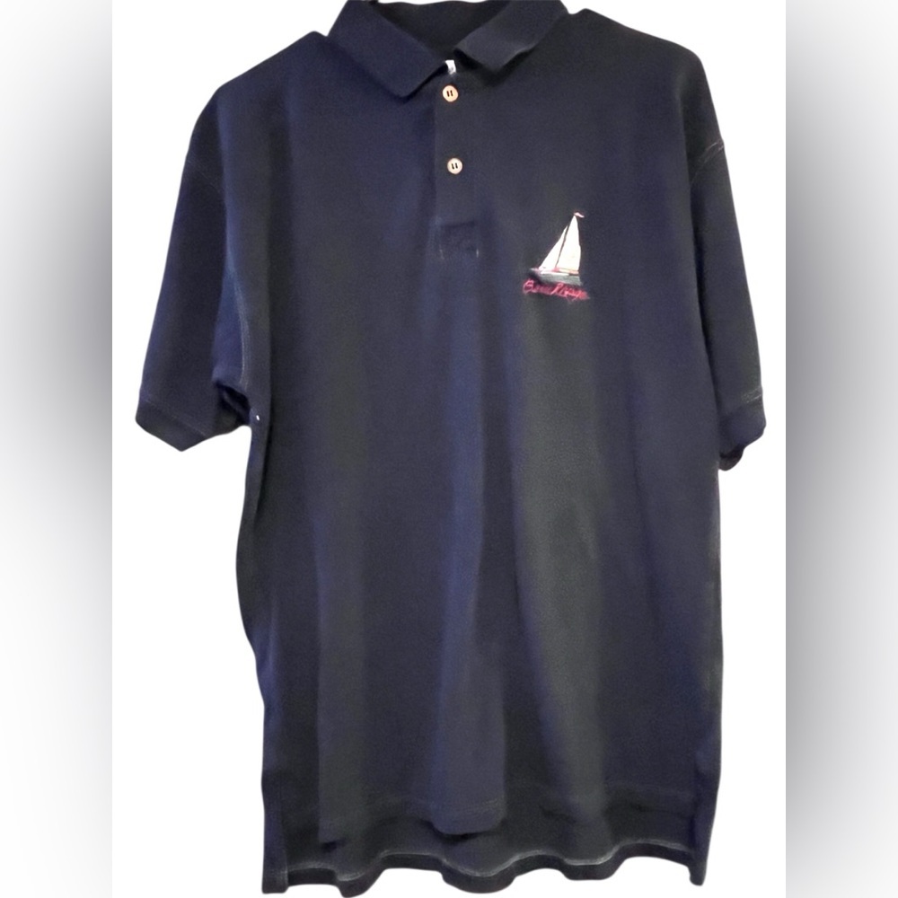 Classic Navy Polo Shirt with Sailboat Embroidery